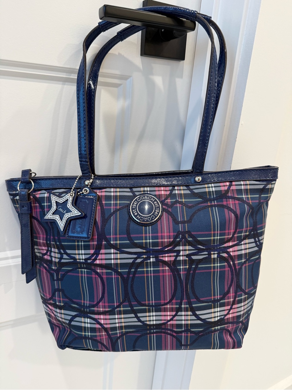 BRAND NEW Vintage Coach Poppy Tartan Plaid Signature Tote Bag Y2K